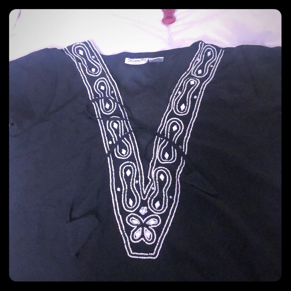 Beaded swim cover up